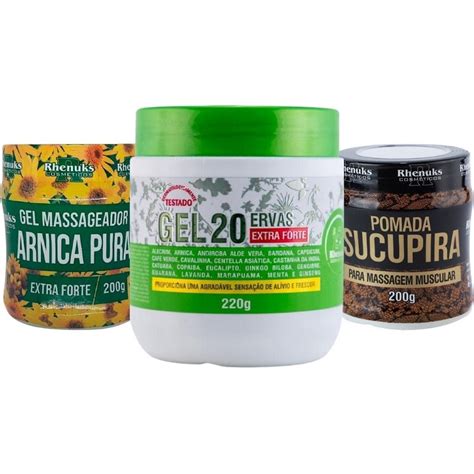 Kit Massageador Arnica Pura Ervas Sucupira Submarino