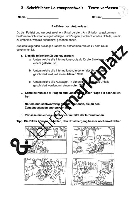 Unfallbericht Differenzierte Klassenarbeit Leistungsnachweis