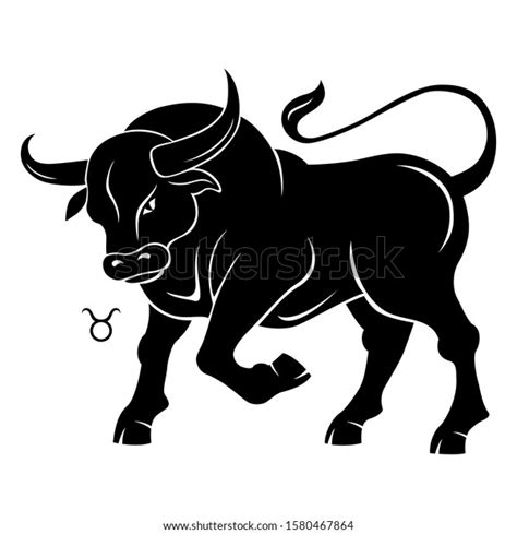 Taurus Zodiac Sign Horoscope Silhouette Bull Stock Vector Royalty Free