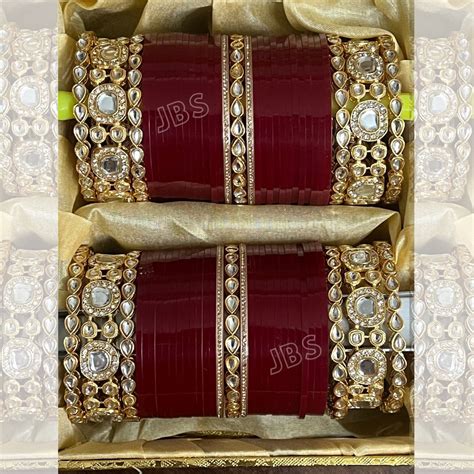 Red Bridal Choora Kundan Bridal Chooda Punjabi Wedding Choora