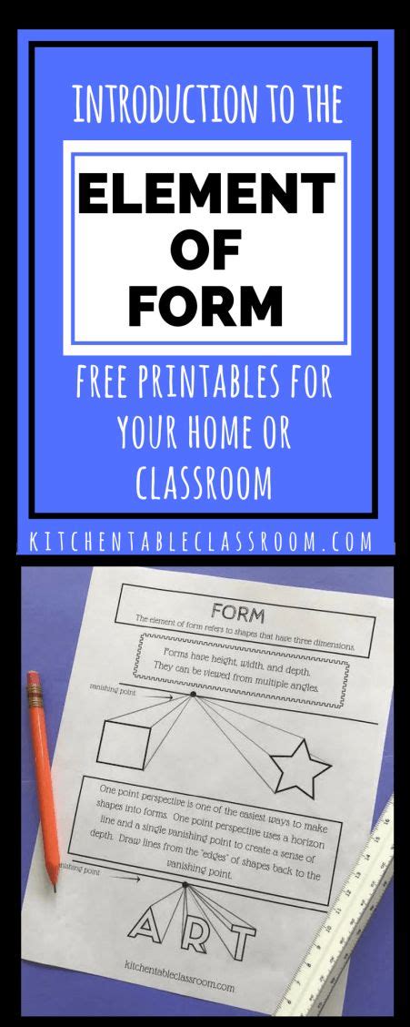 The Element Of Form With Free Printable The Kitchen Table Classroom