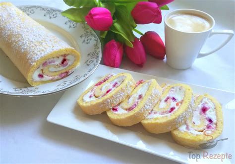 Biskuitrolle Mit Quark Und Erdbeeren Top Rezepte De