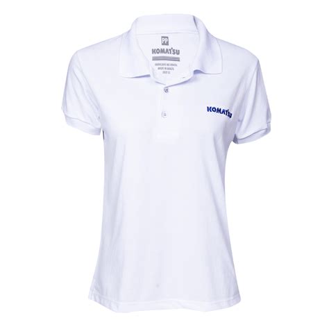 Polo Fem KOMATSU Institucional Branco Komatsu Shop