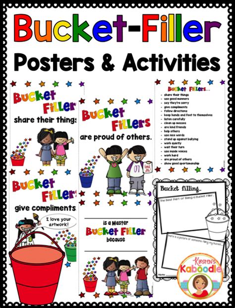 Bucket Filler Activities Bucket Filler Posters W Digital Option