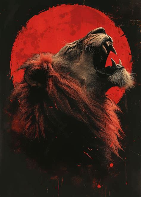 Lion King Head Poster Poster Picture Metal Print Paint By Peter