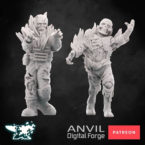 Digital Modern Zombies Bundle Wargaming Miniature Stls For Home 3d