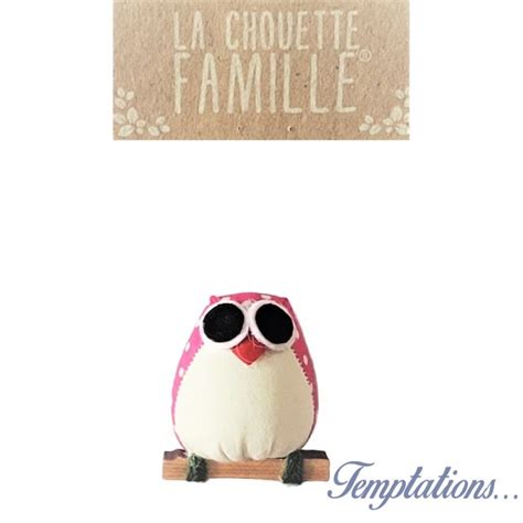 Magnet La Chouette Famille Rose Pois Blanc