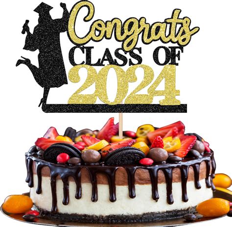 Amazon Rsstarxi Pack Congrats Class Of Cake Topper Glitter