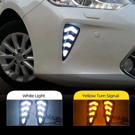 Car Flashing Pair Led Daytime Running Lights Drl For Toyota Camry