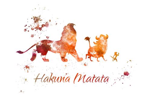 The Lion King Hakuna Matata Art Print Illustration Disney Mixed