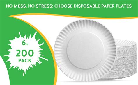 Amazon Concession Essentials 6 Paper Plates Uncoated Disposable