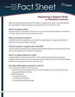 Fillable Online Registering A Support Order Fax Email Print Pdffiller