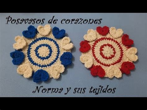 Como tejer Posa vasos a crochet o ganchillo fácil de corazones