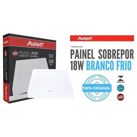 Luminaria Painel Led Sobrepor Quadrado 18W Bivolt 6500K Shopee Brasil