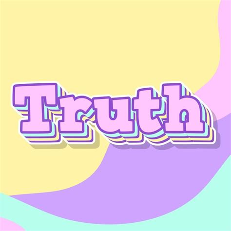 Premium Photo Truth Typography 3d Design Cute Text Word Cool