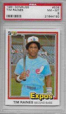 Donruss Tim Raines Rookie Montreal Expos Hall Of Fame