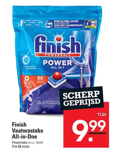 Finish Vaatwastabs All In One Powertabs Pak 68 Stuks Aanbieding Bij Sligro