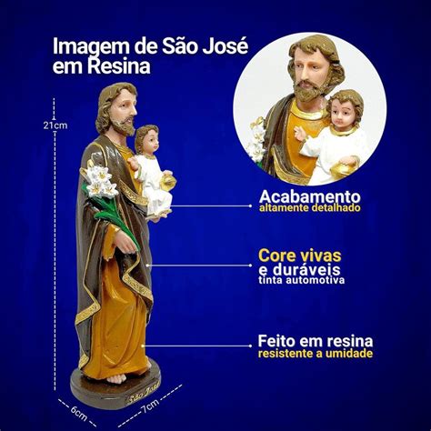 S O Jos Resina Cm Divin Rio Melhor Da Arte Religiosa