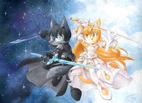 Kirito The Wolf And Asuna The Cat By Animemaster1995 On Deviantart