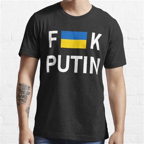 Fuck Vladimir Putin With The Ukraine Flag Fuck Putin T Shirt For Sale By Clarissalaverna