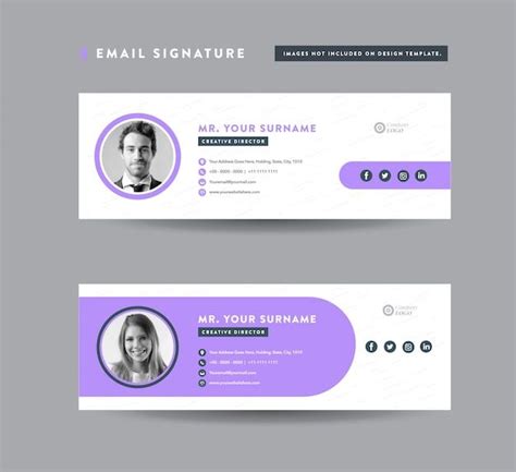 Premium Vector Email Signature Template Design Email Footer