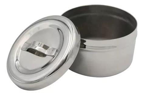 Recipiente Algodonero Torundero Ml Con Tapa Acero Inox Mercadolibre