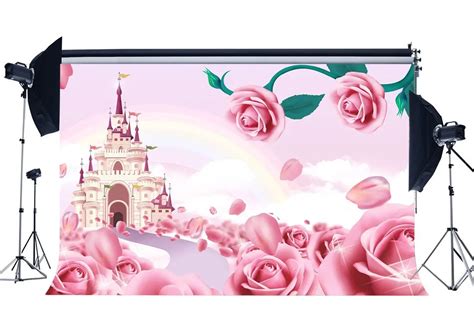 M Rchen Burg Hintergrund S E Baby Dusche Kulissen Rosa Rose Blumen