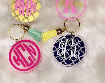 Monogram Keychain With Tassel