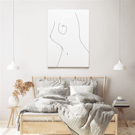 Nude Woman Line Art Female Body Line Drawing Prints Naked Woman