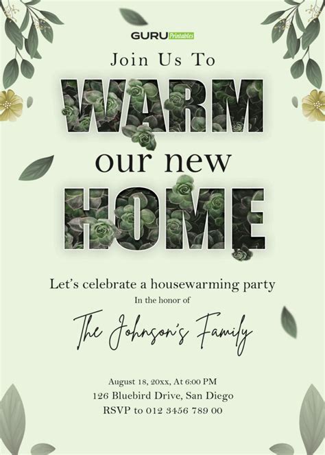 Housewarming Invitation Templates Archives Guru Printables