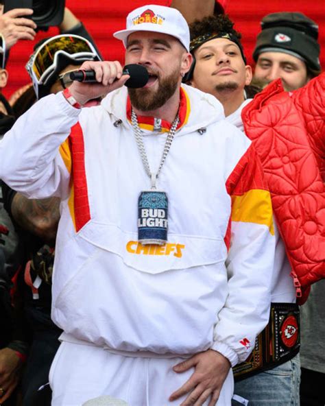 Travis Kelce Super Bowl Parade Jacket | California Outfits