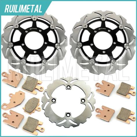 Front Rear Brake Discs Rotors Pads Set For KAWASAKI ZX6RR ZX 600 2003