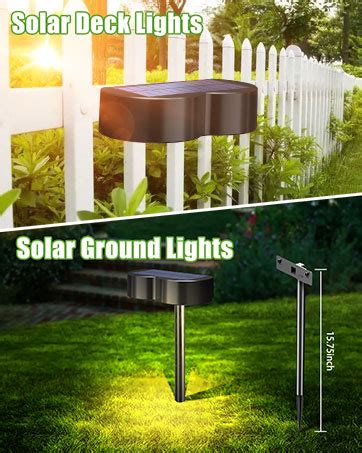 Amiluo In Solar Deck Lights Solar Lights Outdoor Pack With