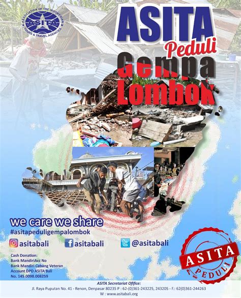 ASITA PEDULI GEMPA LOMBOK News Detail ASITA Bali Association Of