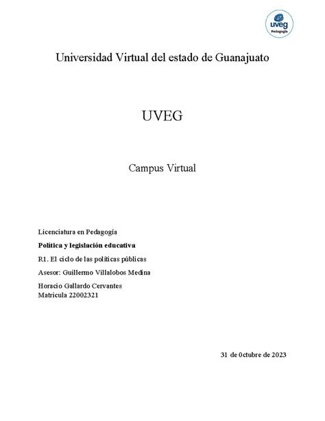 Política Y Legislación Educativa Universidad Virtual Del Estado De