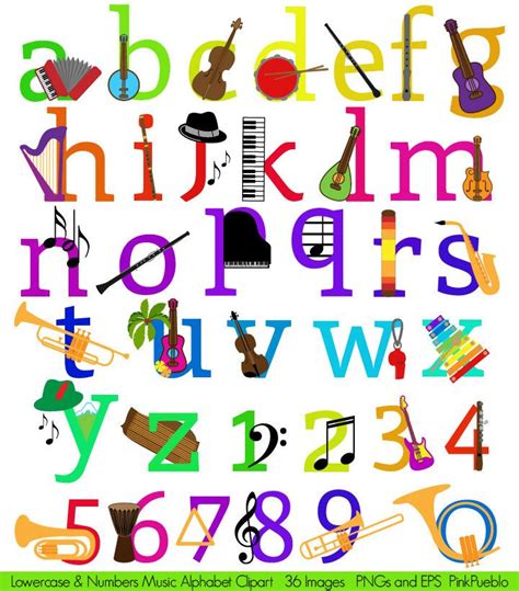 Music Alphabet Clipart Clip Art Musical Instruments Letters Font