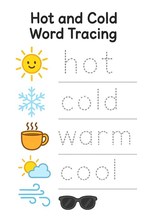 Hot And Cold Objects Worksheets Free Image PDF Printables
