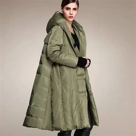 New 2018 Winter Designer Thicken Down Jacket For Women Long A Line Hooded Female Buttons Parka