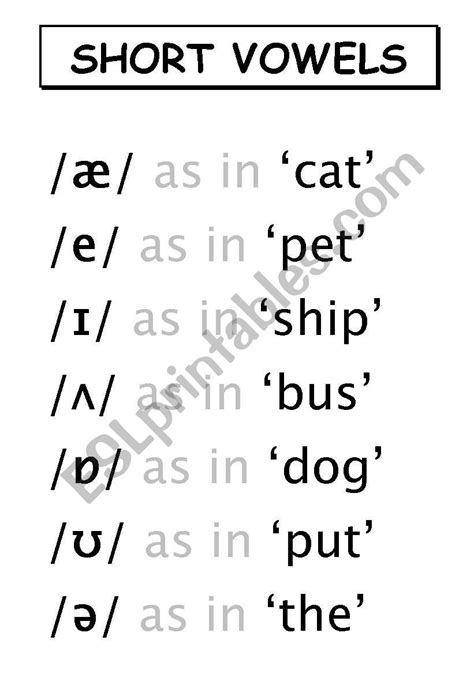 Phonetics: Short vowels - ESL worksheet by TheSilentMan