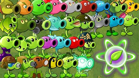 Pvz 2 All Pea Plants Level 999999 Attack Team Zombies Fight Plants