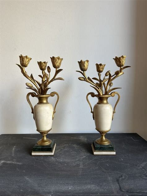 Pareja De Candelabros Napole N Iii Miguel Cebri N Antig Edades