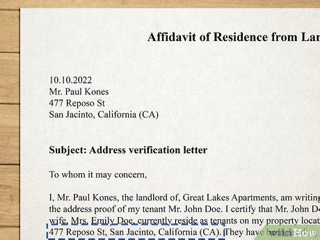 Proof Of Residency Letter Format Infoupdate Org