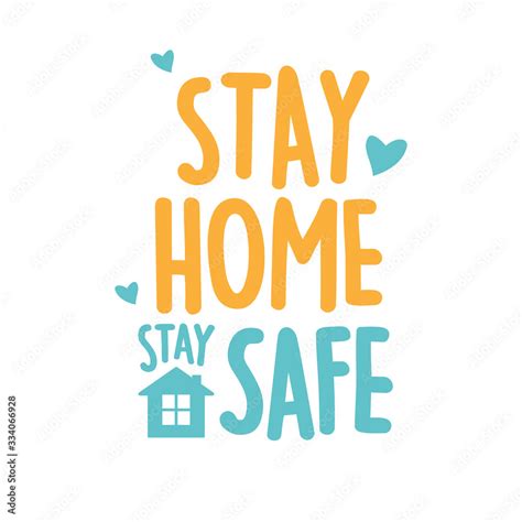 Stay home, stay safe vector, Typography campaign poster with text for ...