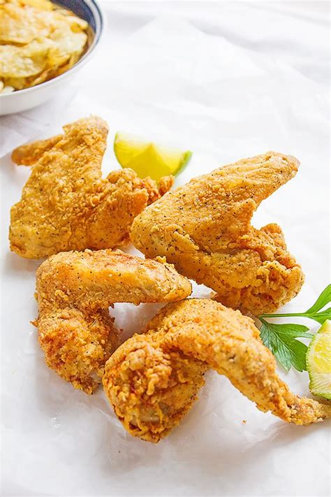 These Crispy Spicy Chicken Wings Dredged In A Well Seasoned Flour No Eggs Were Used Yet Crispy