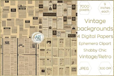 Vintage Retro Old Newspapers Digital Papers 3213285