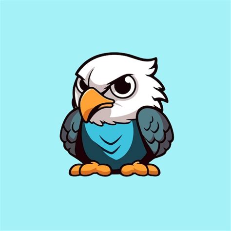 Premium Vector A Cartoon Eagle With A Blue Body And A Black Beak And