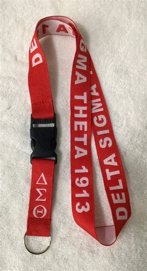 Delta Sigma Theta Cherry Red And White Lanyard Etsy