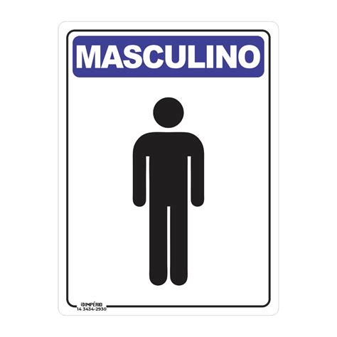 Placa de Sinalização Banheiro Masculino 2