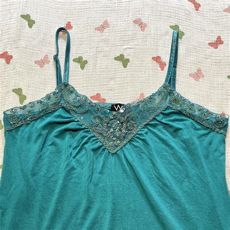 Vintage Y2k Fairy Coquette Mermaid Boho Aqua Beaded M Gem