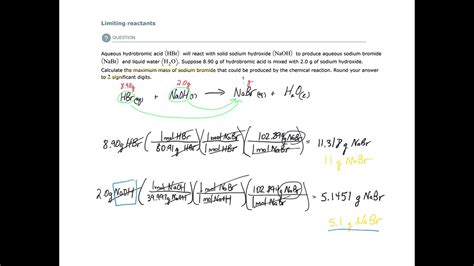 Aleks Limiting Reactants Example 2 Youtube